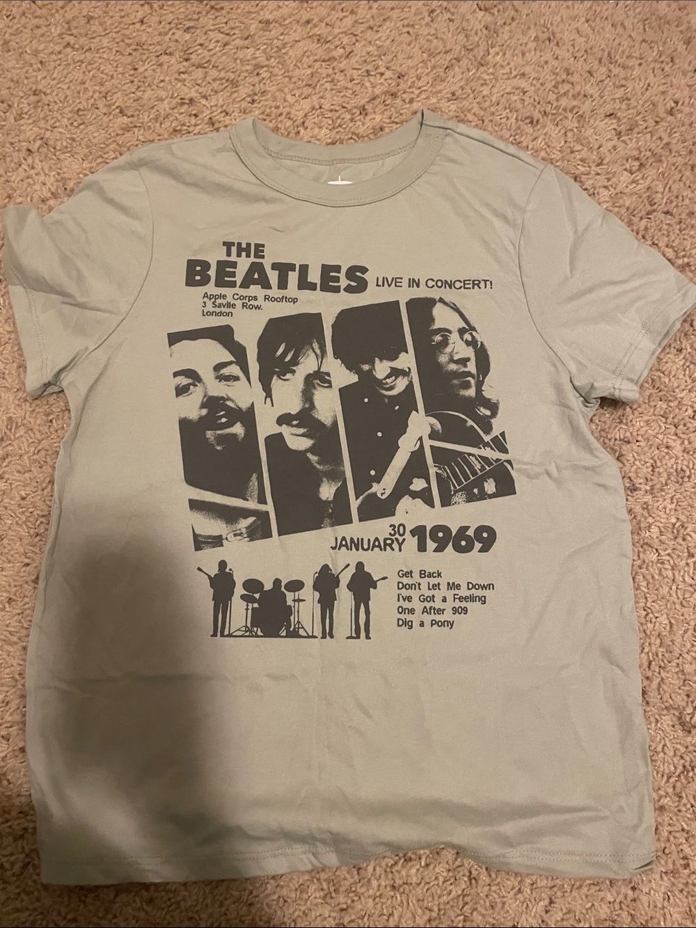 The Beatles Light Gray Graphic Concert Tee